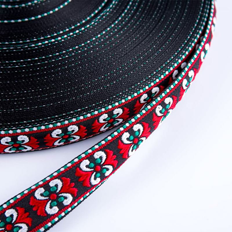 আসবাবপত্র পোশাক আনুষাঙ্গিক জন্য 2.5 সেমি এথনিক-স্টাইল জ্যাকার্ড ওয়েবিং