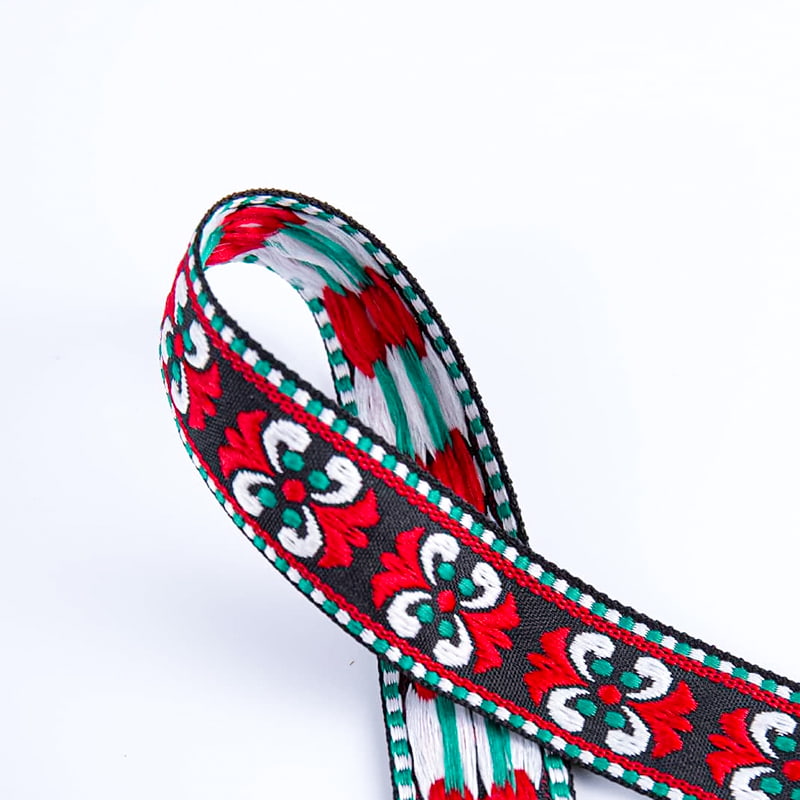 আসবাবপত্র পোশাক আনুষাঙ্গিক জন্য 2.5 সেমি এথনিক-স্টাইল জ্যাকার্ড ওয়েবিং